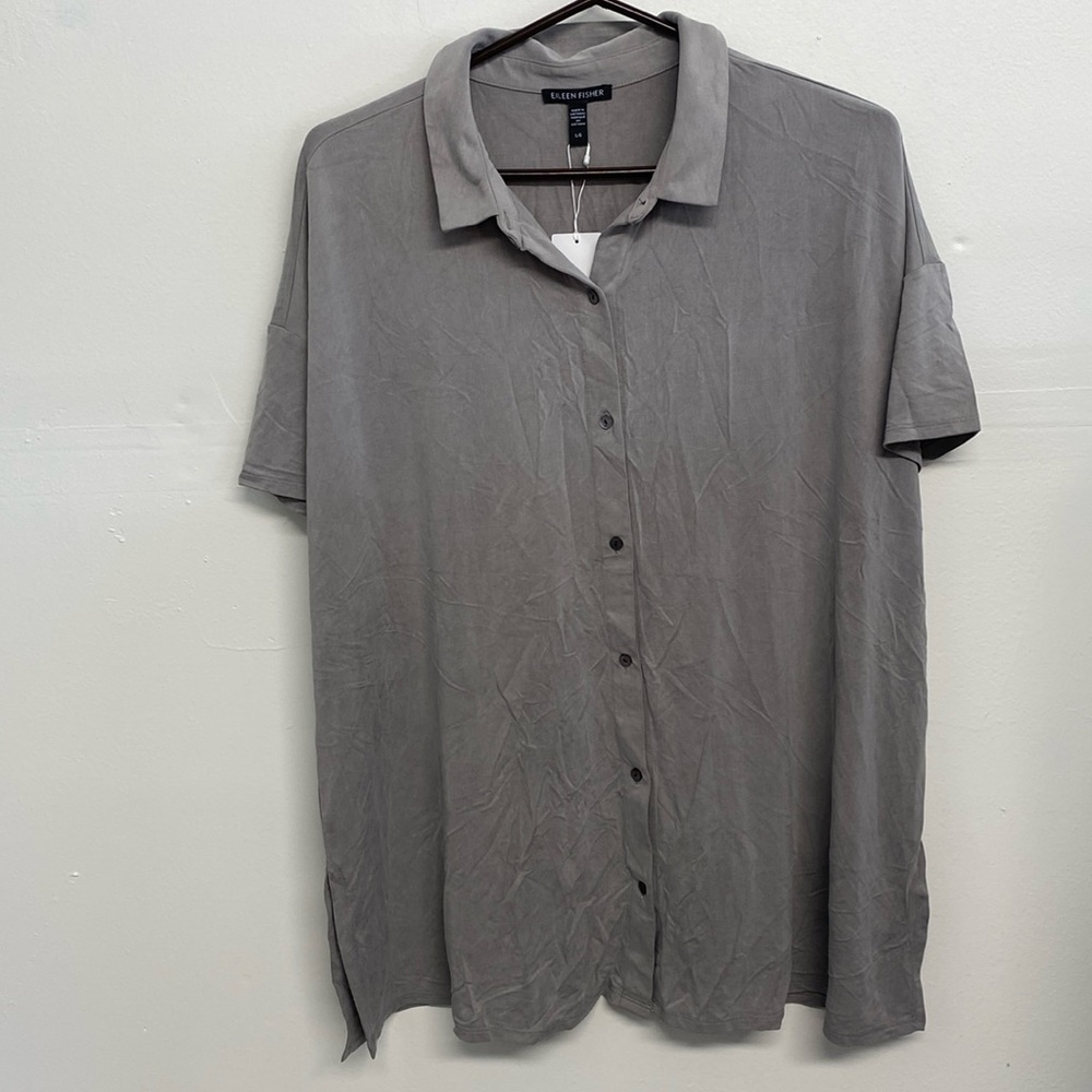 Eileen fisher collared shirt sleeve shirt size Large